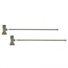 3/8 in. O.D x 20 in. Brass Rigid Lavatory Supply Lines with Square Handle Shutoff Valves in Brushed Nickel - B007J5P4P0
